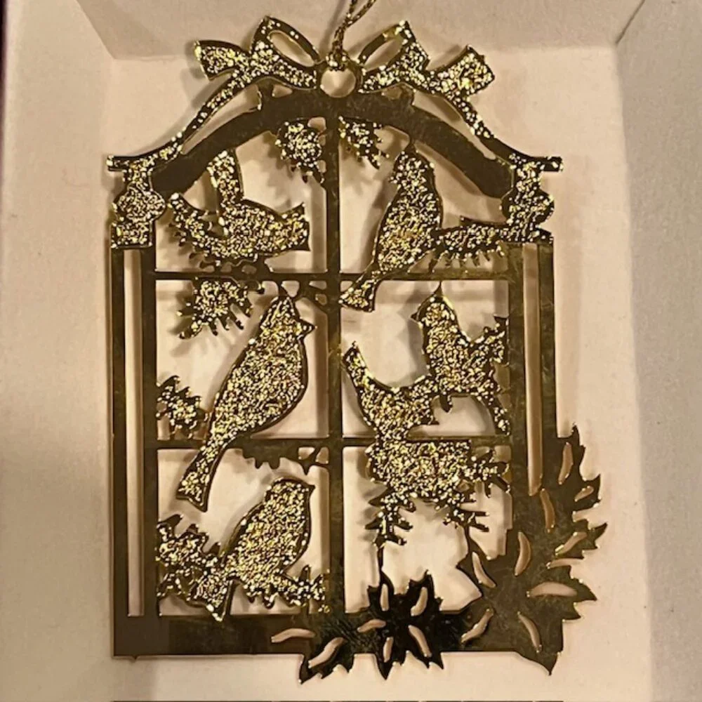 Camerlane Birds in Window National Wildlife Ornament 24Kt Gold Finish with Box - Picture 5 of 5